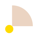 a small circle and triangular shape