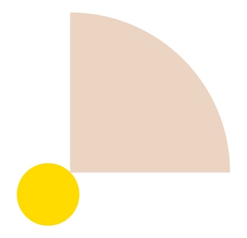 a small circle and triangular shape