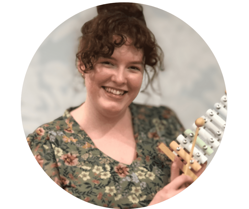 woman playing xylophone