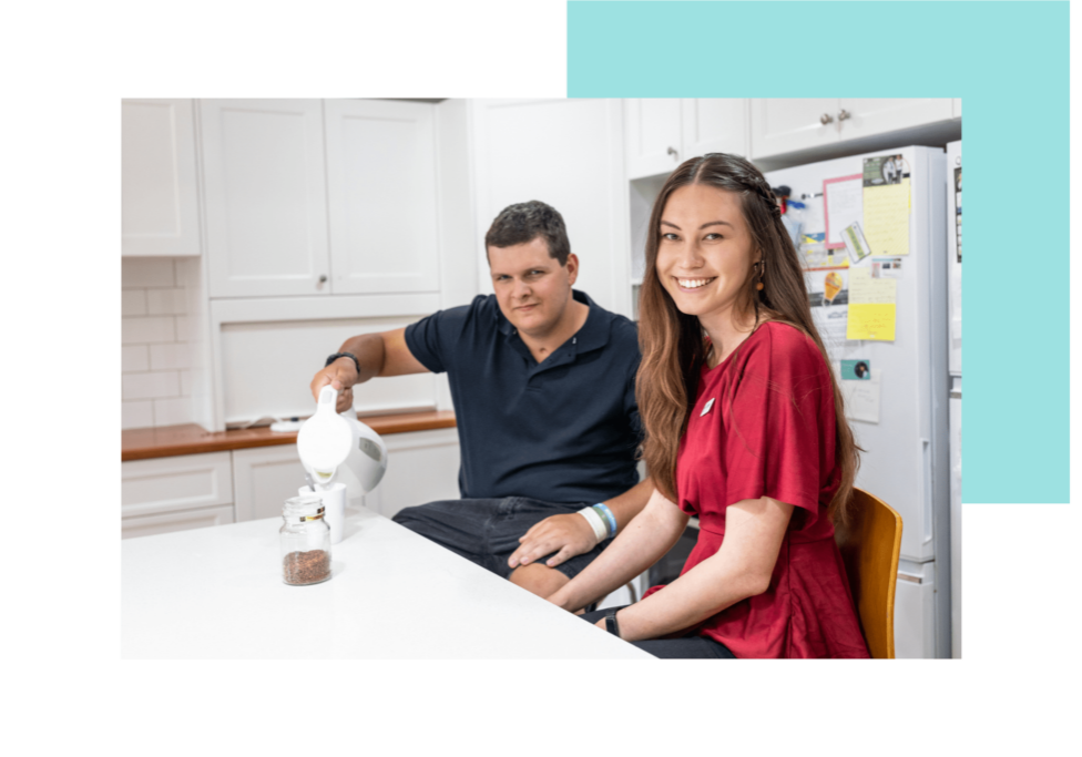 A man and woman enjoying coffee together